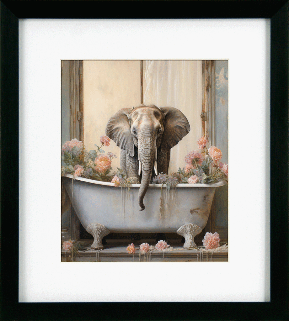 Bathroom Joy 3 Elephant By Lazar *NEW* - TheArtistsQuarter