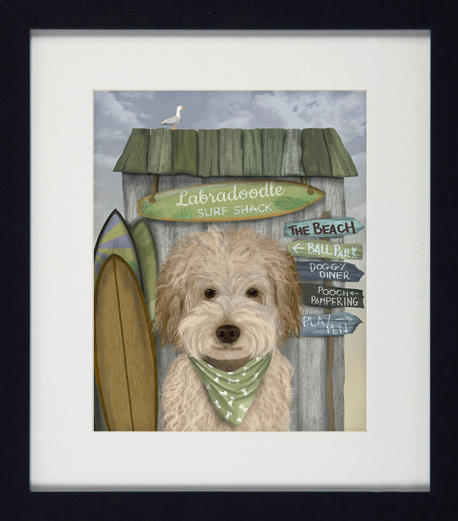 Surf Shack Companions IV Labradoodle By Fab Funky *NEW* - TheArtistsQuarter