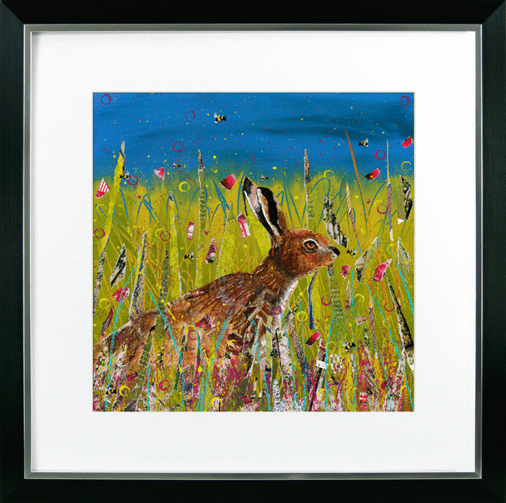 Vibrant Hares IV – Hare & Bees By Adam James Severn *NEW* - TheArtistsQuarter