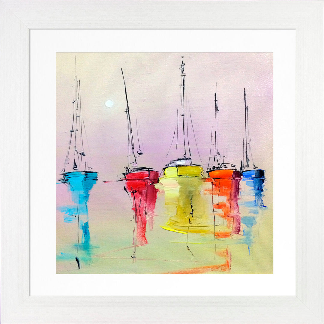 Sails in Colour III by Camelot Pictures - square coastal framed print