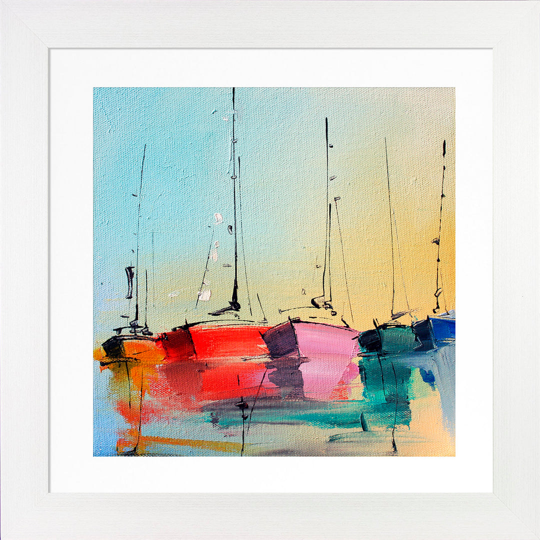 Sails in Colour IV by Camelot Pictures - square coastal framed print