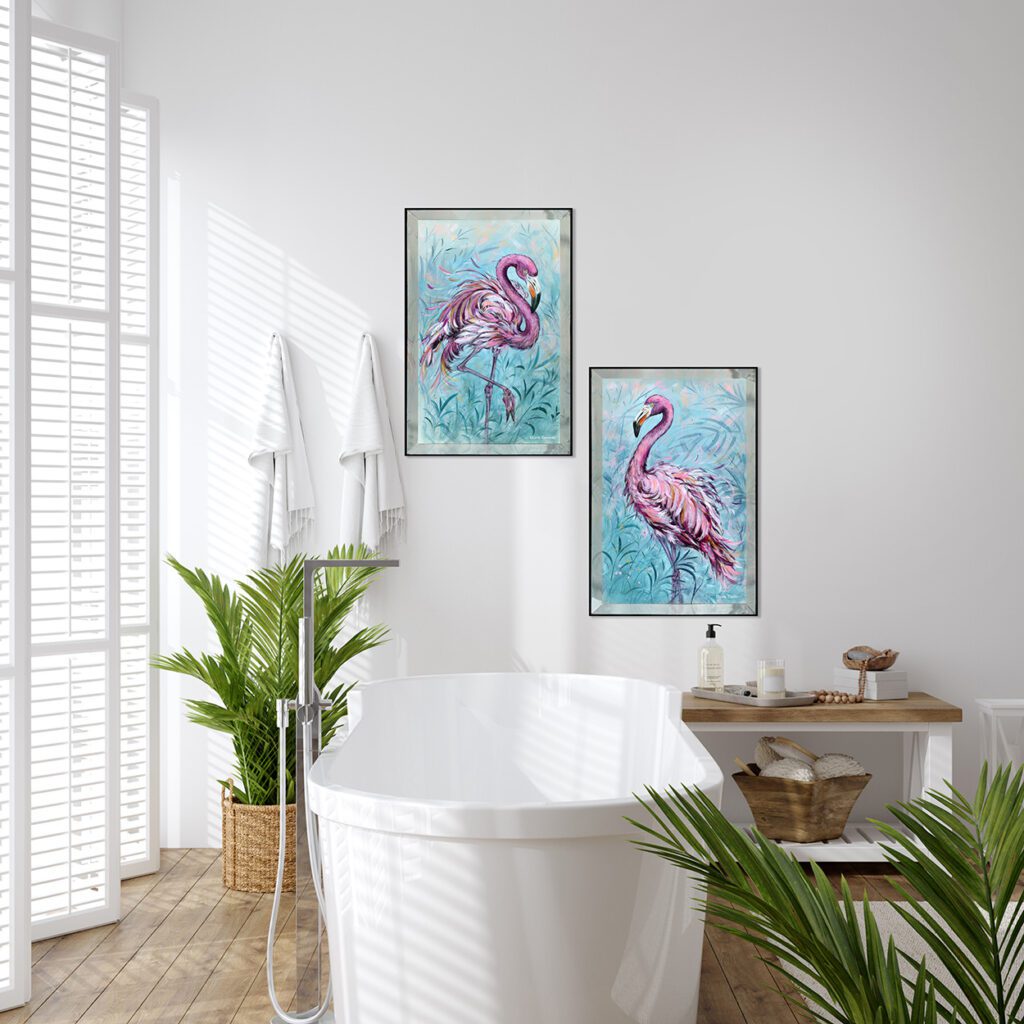 Flirty Flamingos II By Diane Demirci - TheArtistsQuarter