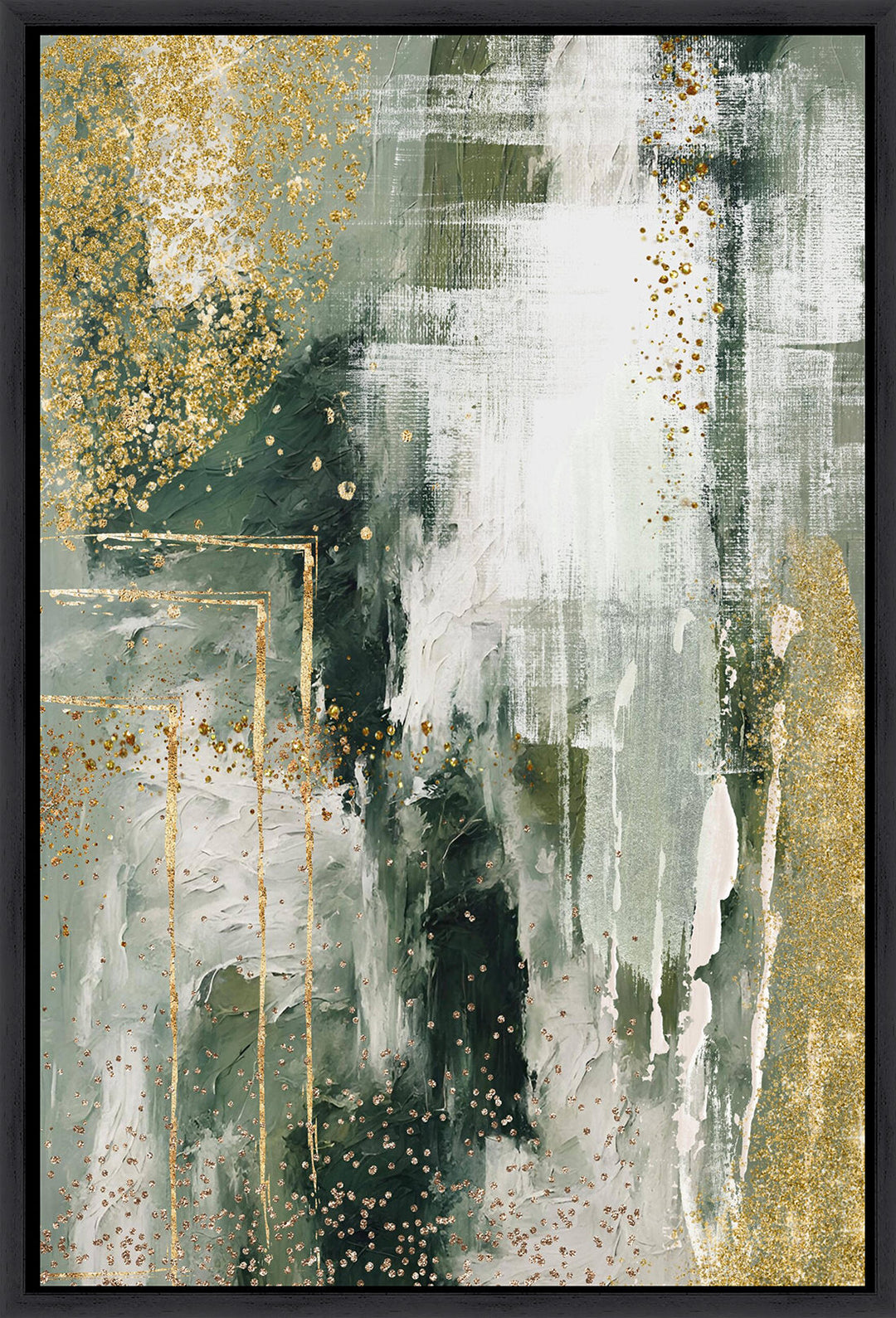 Glistening Green & Gold I by None - TheArtistsQuarter
