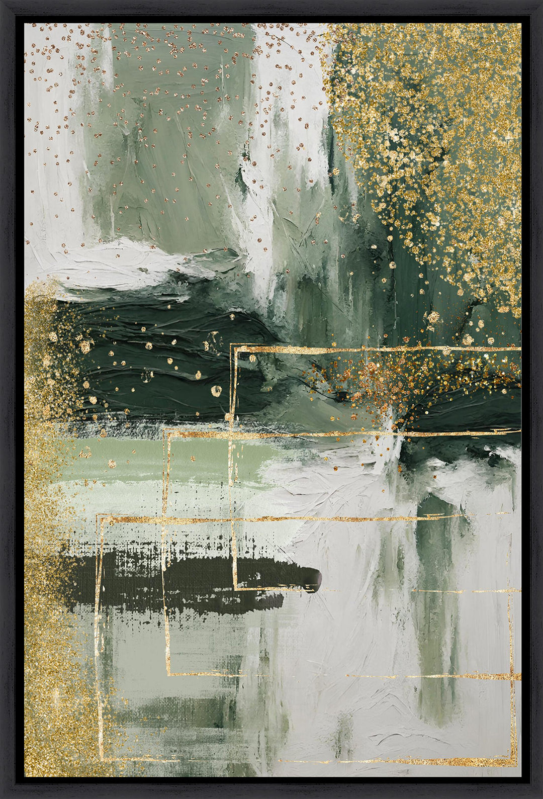 Glistening Green & Gold II by None - TheArtistsQuarter
