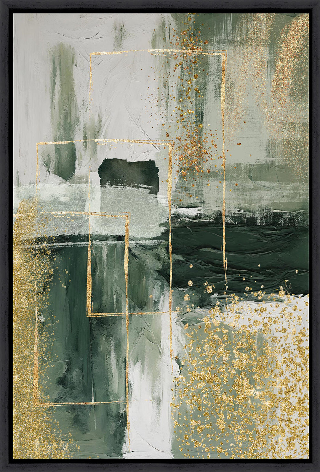 Glistening Green & Gold III by None - TheArtistsQuarter