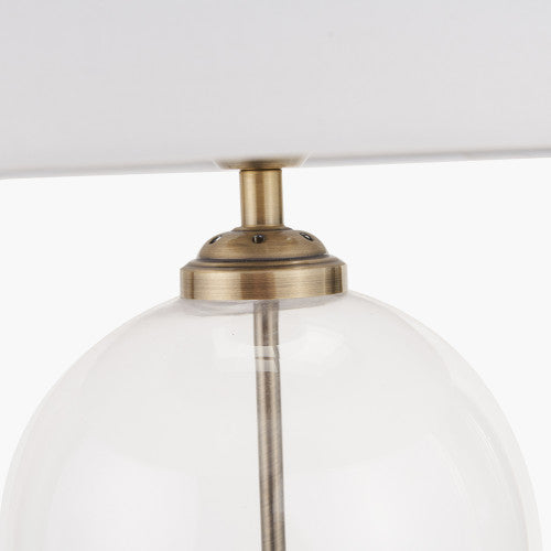 Cloche Clear Glass and Antique Brass Table Lamp - TheArtistsQuarter