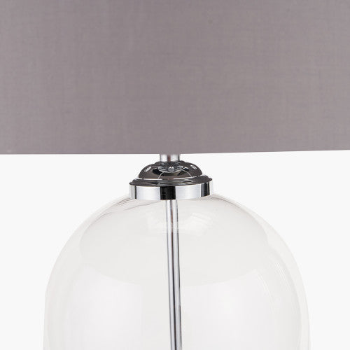 Cloche Clear Glass and Silver Table Lamp - TheArtistsQuarter