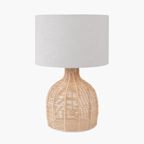 Caswell Natural Rattan Cloche Table Lamp - TheArtistsQuarter