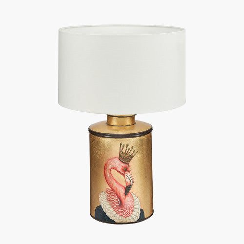 Flamingo Gold Hand Painted Metal Table Lamp *NO SHADE* *AWAITING STOCK* - TheArtistsQuarter