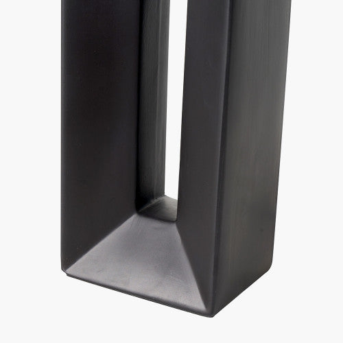 Block Black Ceramic Tall Table Lamp - TheArtistsQuarter