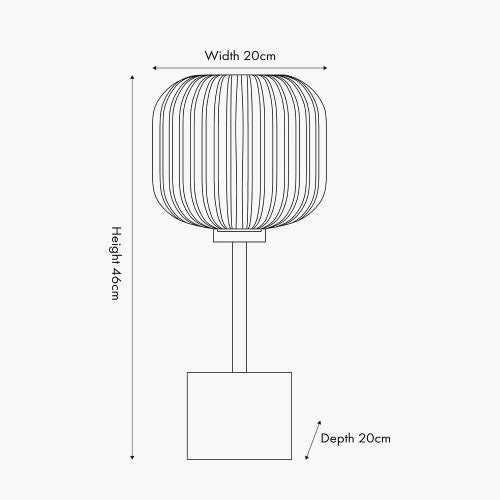 Bella White Ribbed Glass & Gold Metal Squoval Table Lamp - TheArtistsQuarter