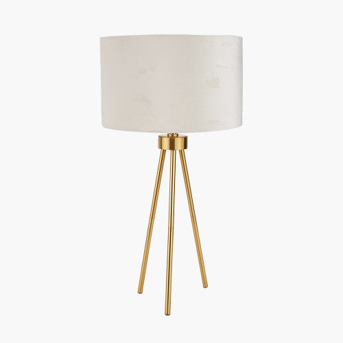 Houston Brushed Brass Metal Tripod Table Lamp *AWAITING STOCK* - TheArtistsQuarter