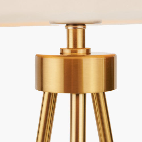 Houston Brushed Brass Metal Tripod Table Lamp *AWAITING STOCK* - TheArtistsQuarter