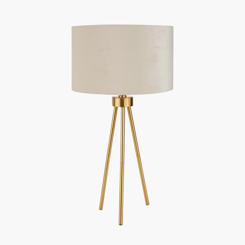 Houston Brushed Brass Metal Tripod Table Lamp *AWAITING STOCK* - TheArtistsQuarter