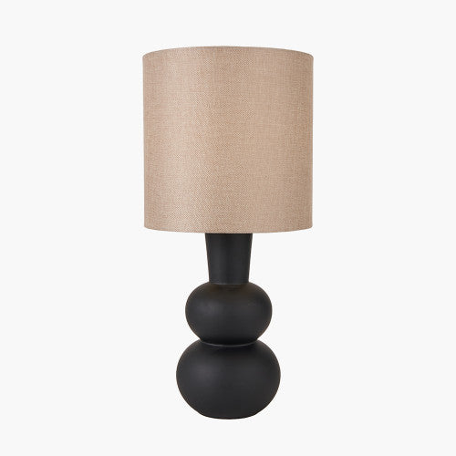 Aaliyah Black Curved Bottle Ceramic Table Lamp - TheArtistsQuarter