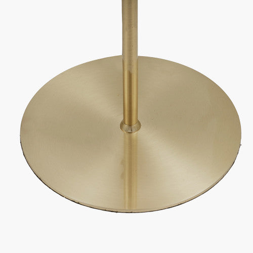 Estelle Brushed Brass Metal and White Orb Dome Floor Lamp - TheArtistsQuarter