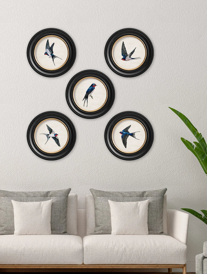 Swallows In Round Frames - TheArtistsQuarter