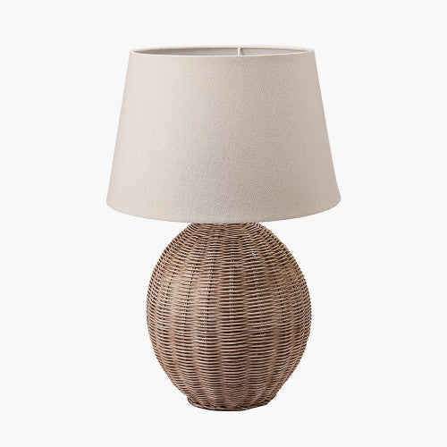 Raffles Large Rattan Cream Wash Table Lamp *STOCK JAN* - TheArtistsQuarter