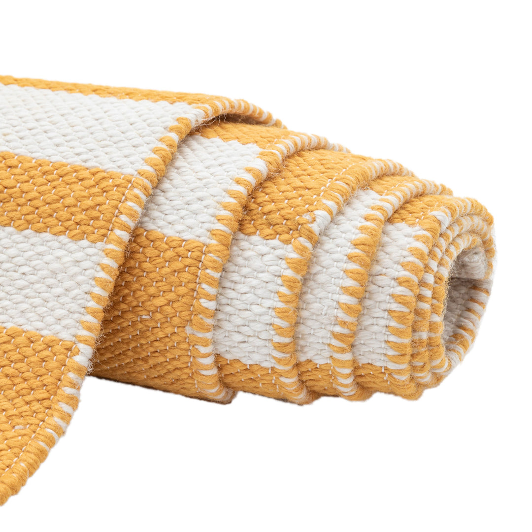 Kingston Jacquard Rug Mustard - TheArtistsQuarter