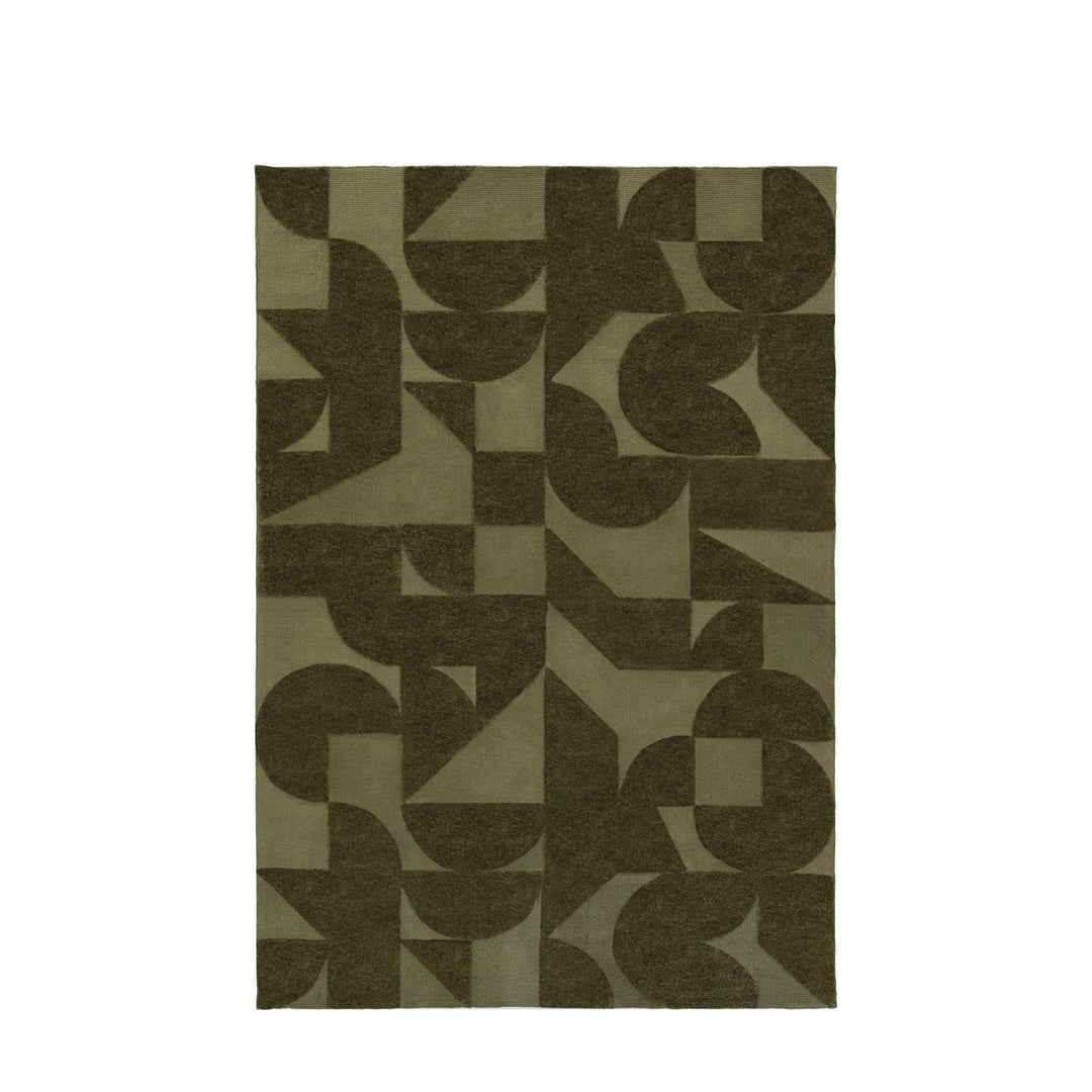 Cortland Block Rug Olive - TheArtistsQuarter