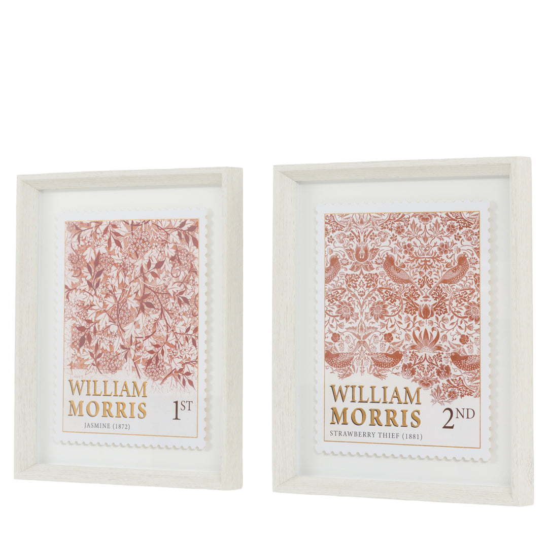 William Morris Stamp Red (Set Of Two) By Laura Bolton - TheArtistsQuarter