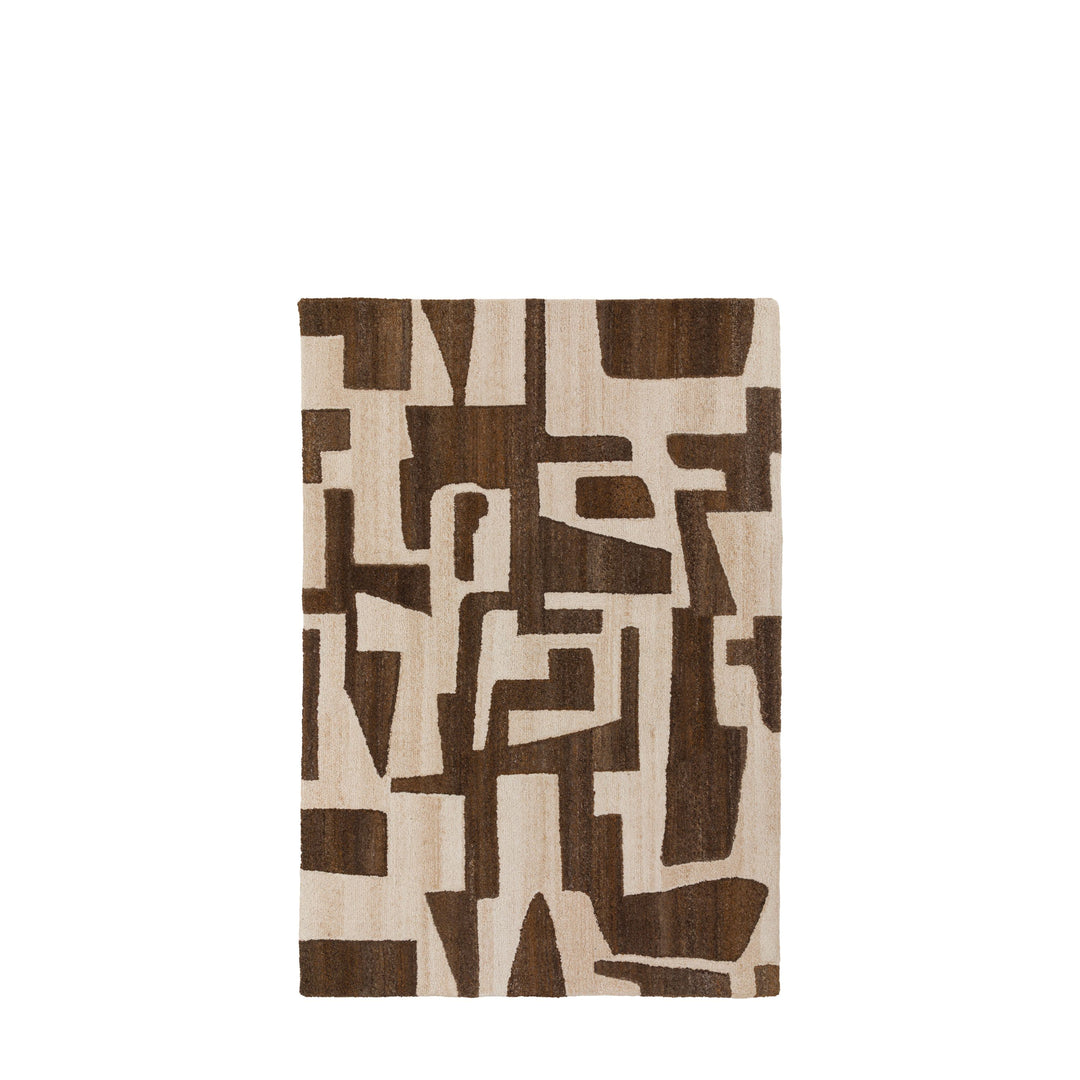 Luma Geo Rug Sand Brown - TheArtistsQuarter