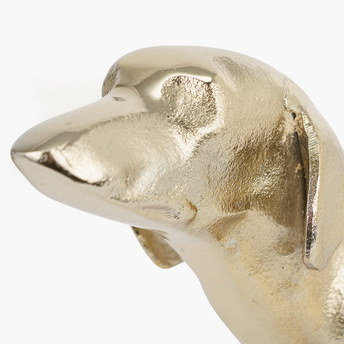 Shiny Gold Metal Sausage Dog Book Ends - TheArtistsQuarter