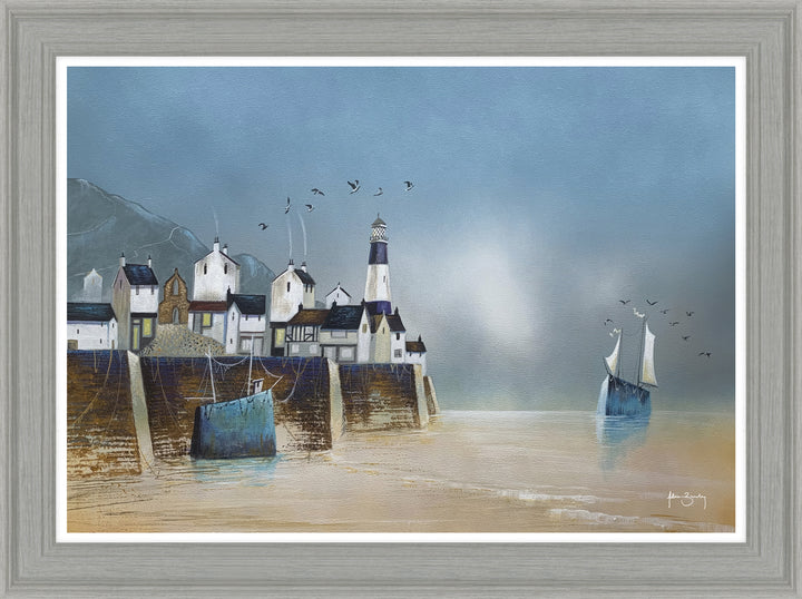 Lighthouse In The Harbour By Adam Barsby *NEW* - TheArtistsQuarter