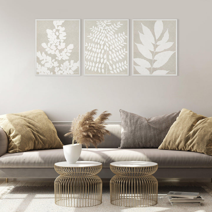 Leaf Silhouette Triptych By Wild Apple - TheArtistsQuarter