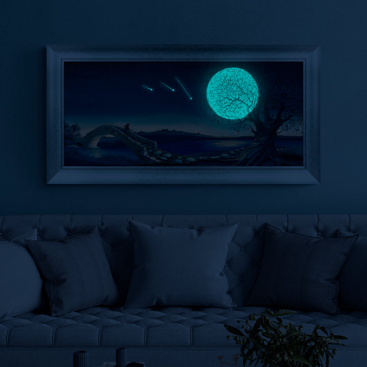 Over The Moon Glow In The Dark Version By Catherine Stephenson - TheArtistsQuarter