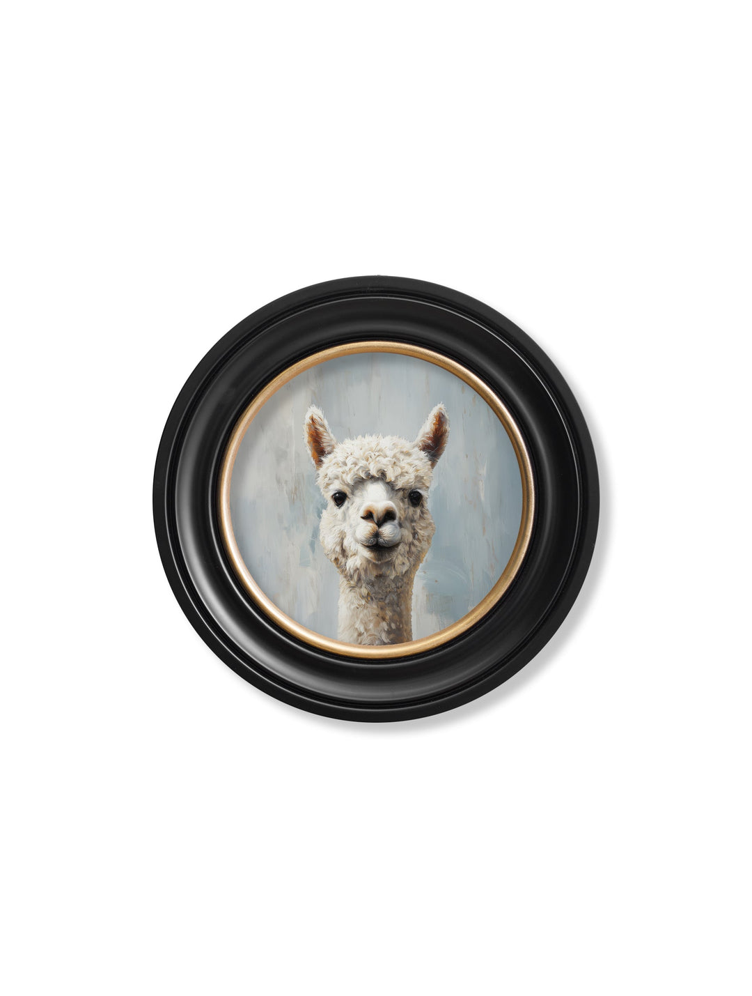 The Goofy Alpaca - Oxford Round Frame - TheArtistsQuarter