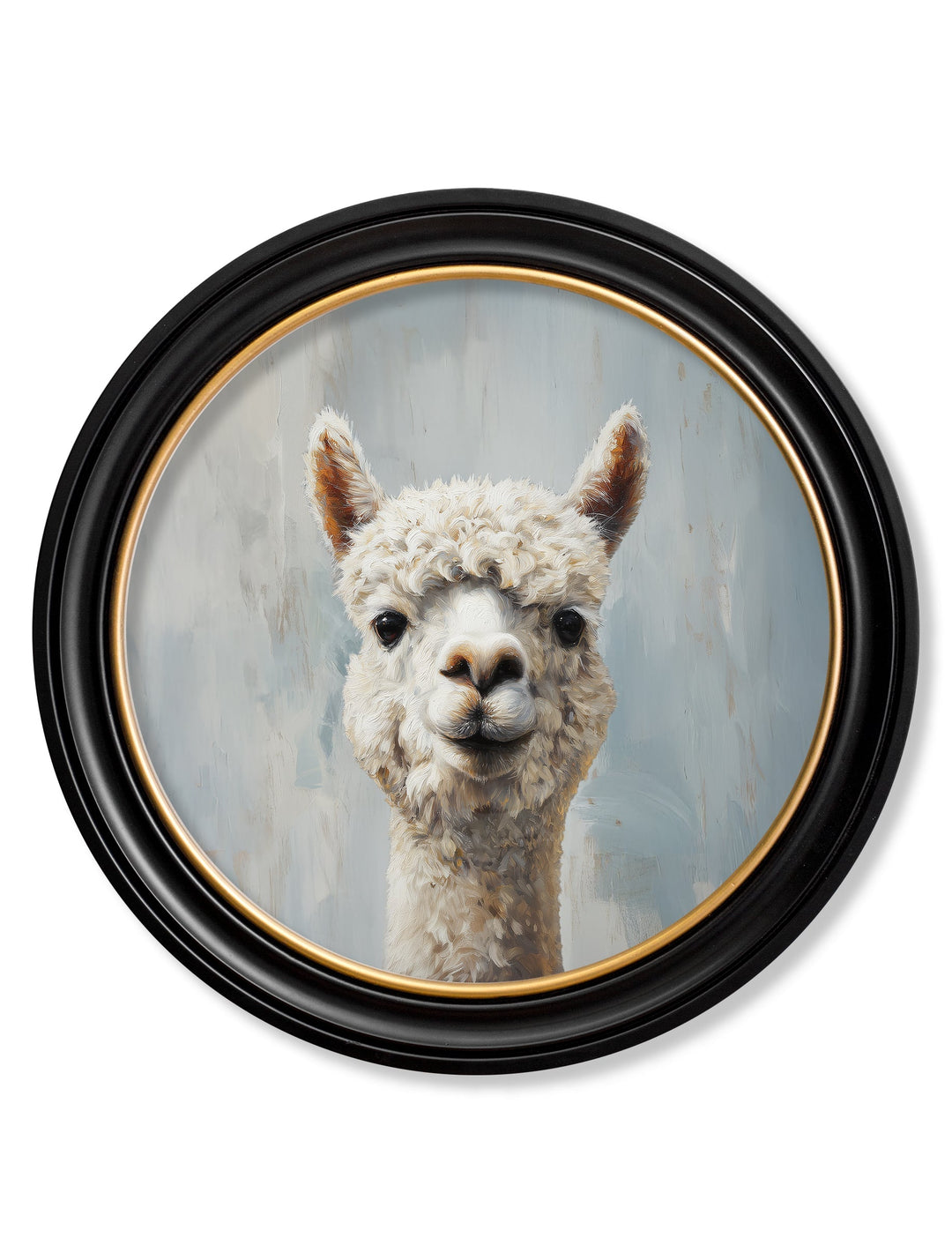 The Goofy Alpaca - Oxford Round Frame - TheArtistsQuarter