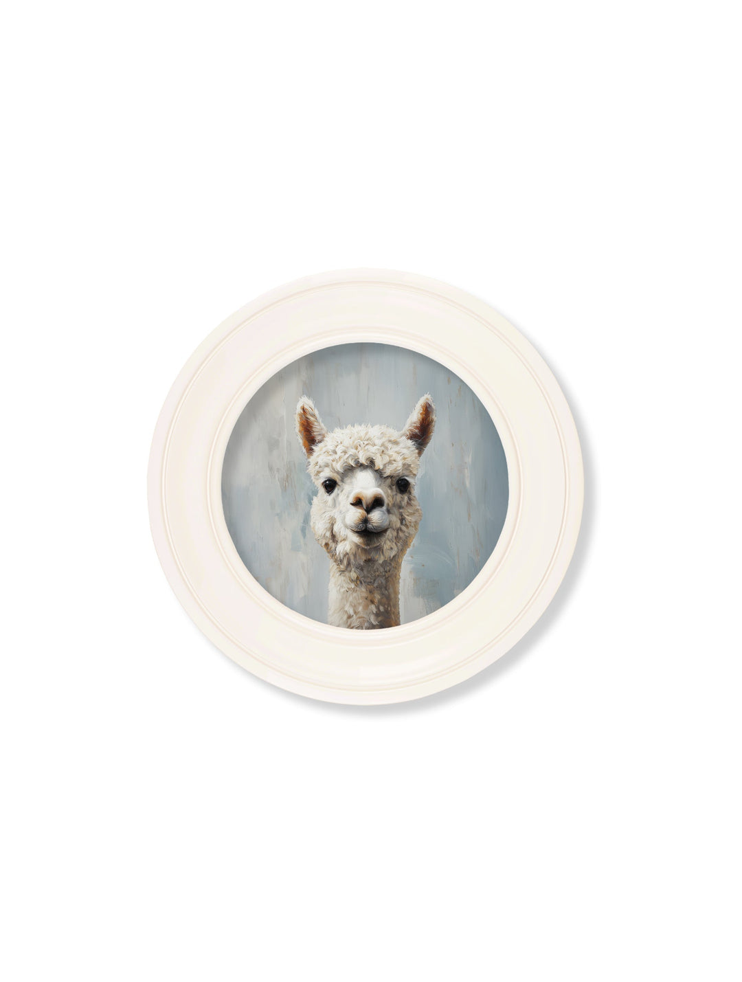 The Goofy Alpaca - Oxford Strong White Round Frame - TheArtistsQuarter