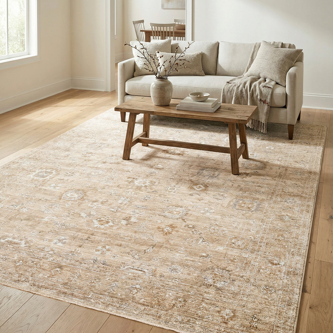 Penny Becki Owens Vintage Traditional Rug Brown & Ivory - TheArtistsQuarter