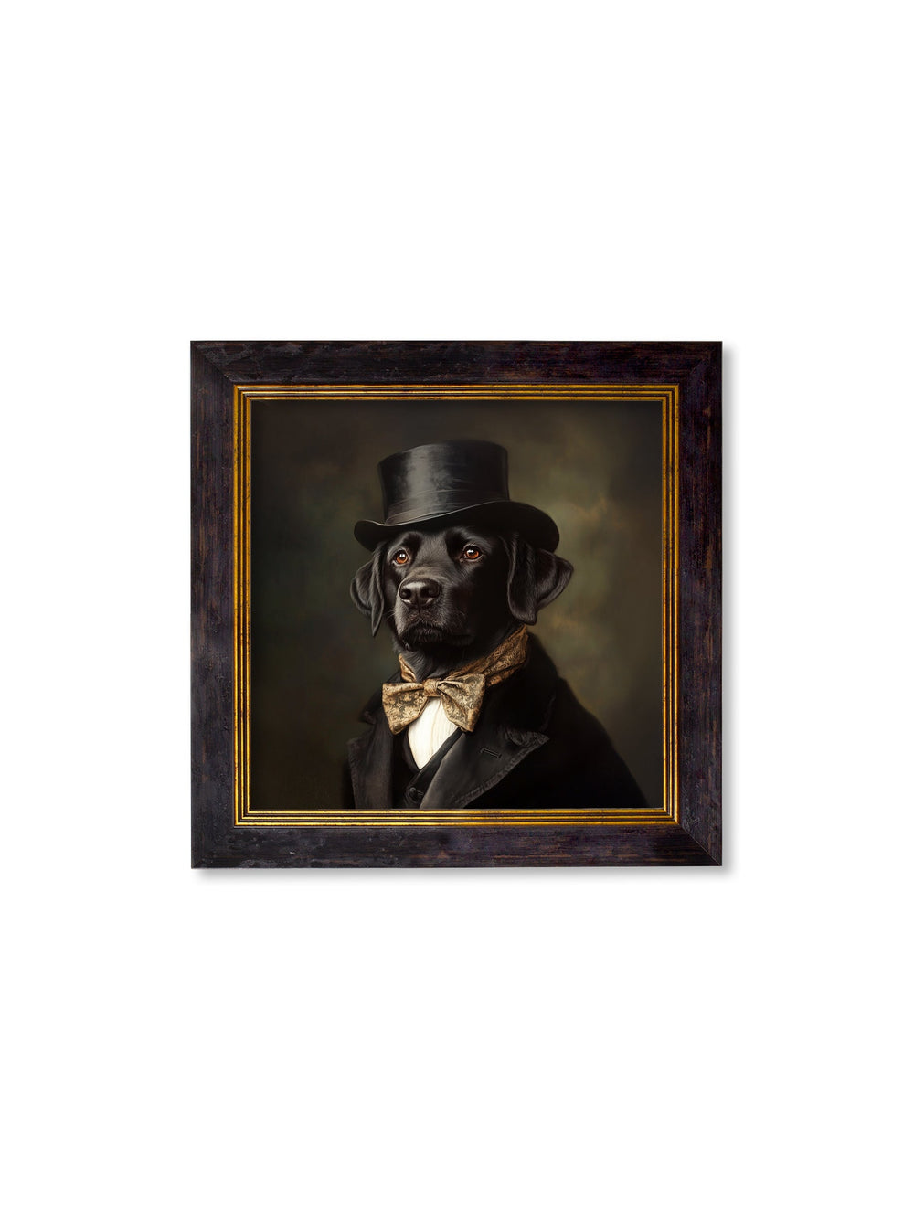 Lord Wagsalot - Gentleman Black Labrador Oxford Square Frame - TheArtistsQuarter