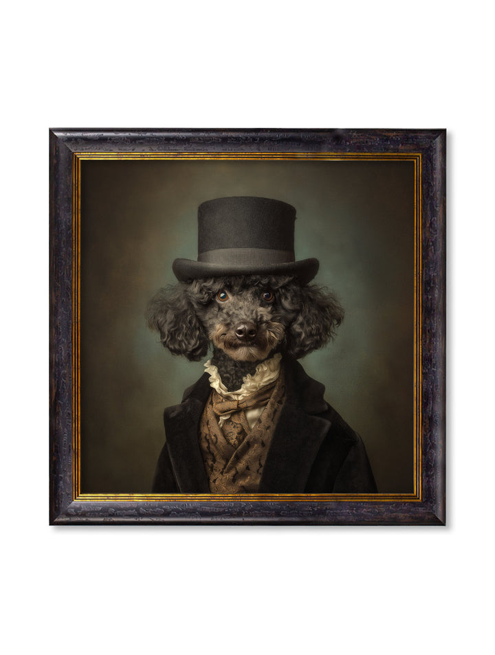 Sir Poodleton - Gentleman Poodle Oxford Square Frame - TheArtistsQuarter