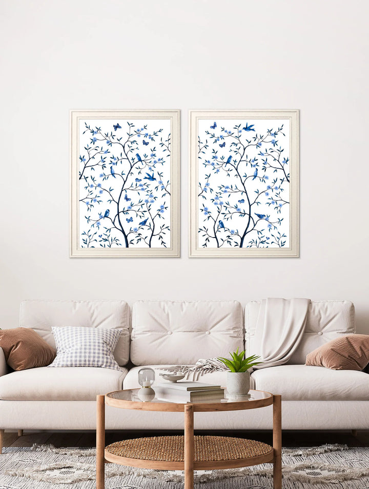 Tree of Life Blue And White Set of 2 - TheArtistsQuarter