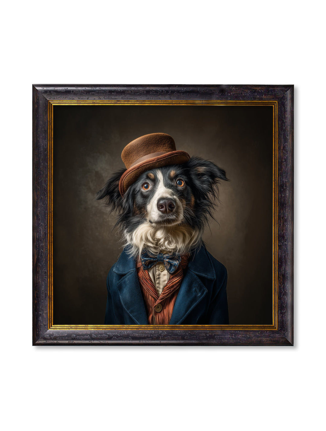 Lord Shearlock - Gentleman Border Collie Oxford Square Frame - TheArtistsQuarter