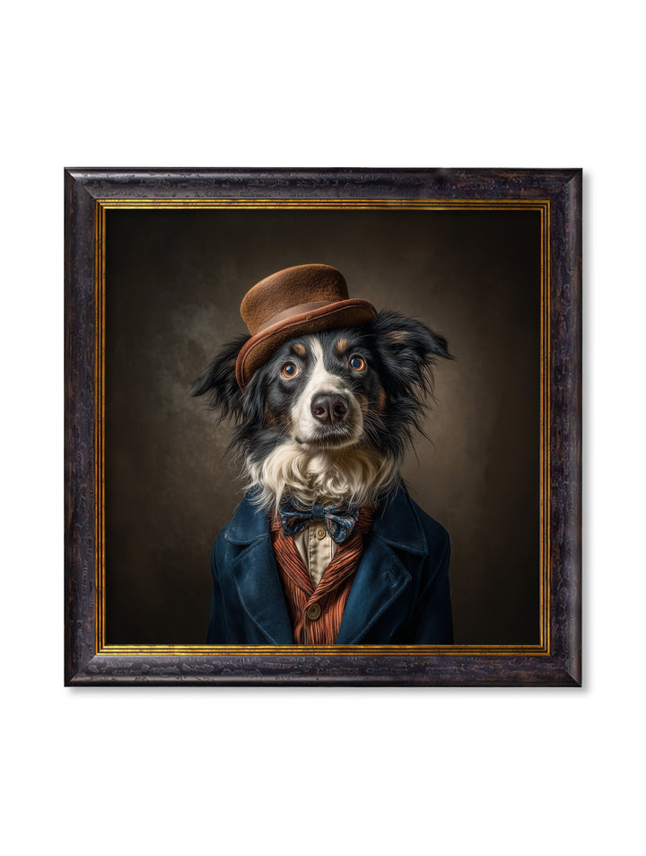 Lord Shearlock - Gentleman Border Collie Oxford Square Frame - TheArtistsQuarter