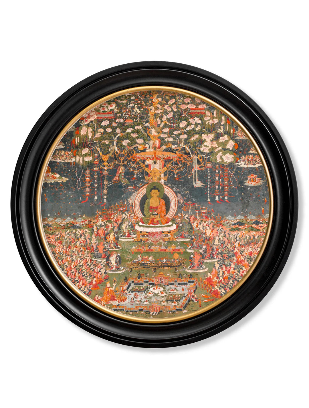 c.1700 Buddha of the Western Pure Land - Round Frame - TheArtistsQuarter