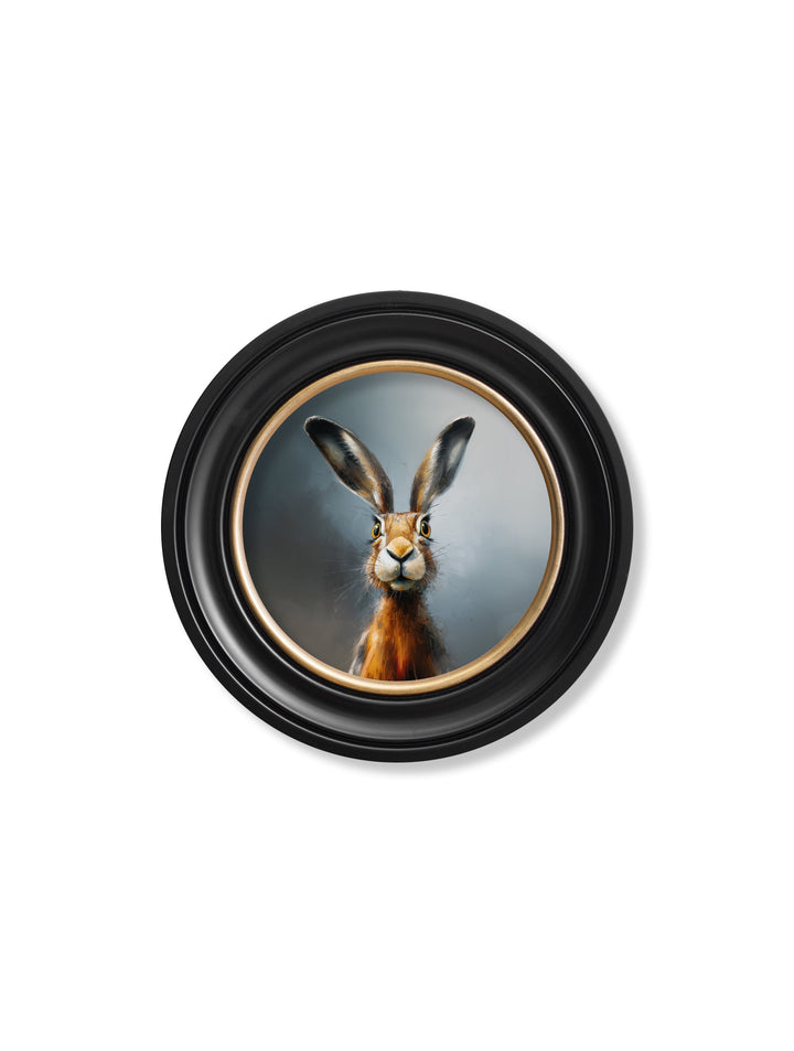 A Curious Hare - Oxford Round Frame - TheArtistsQuarter