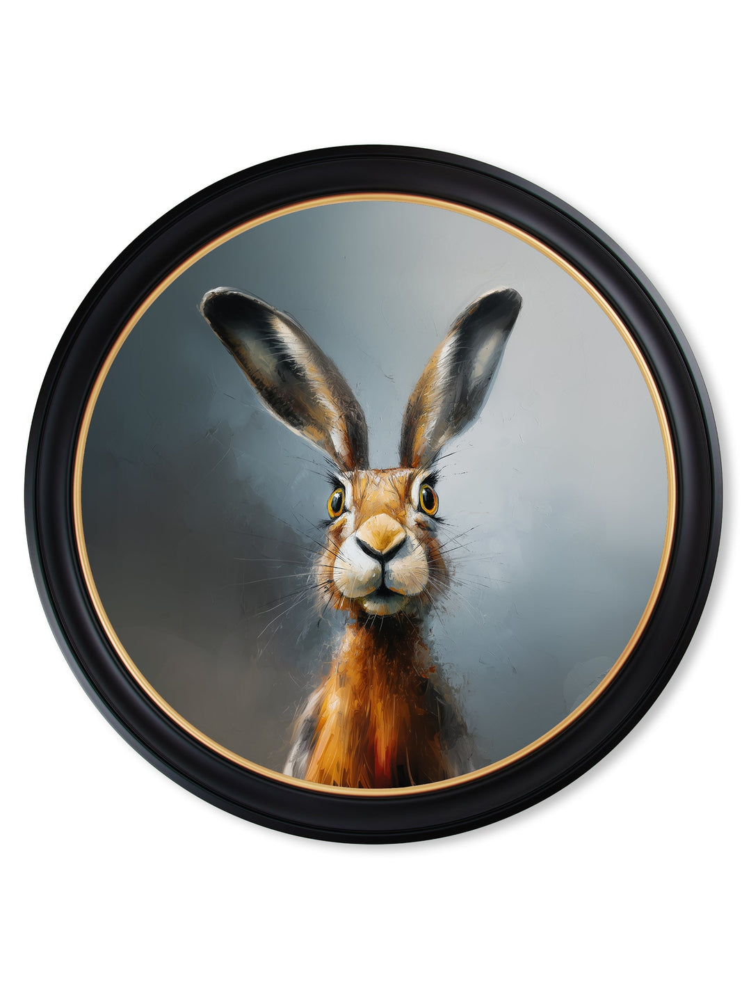 A Curious Hare - Oxford Round Frame - TheArtistsQuarter