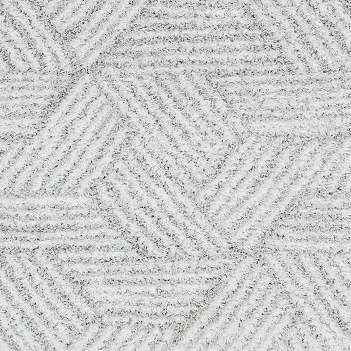Cloudy Geometric Shaggy Rug Grey - TheArtistsQuarter