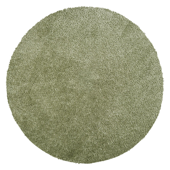 Cloudy Shaggy Round Rug Green - TheArtistsQuarter