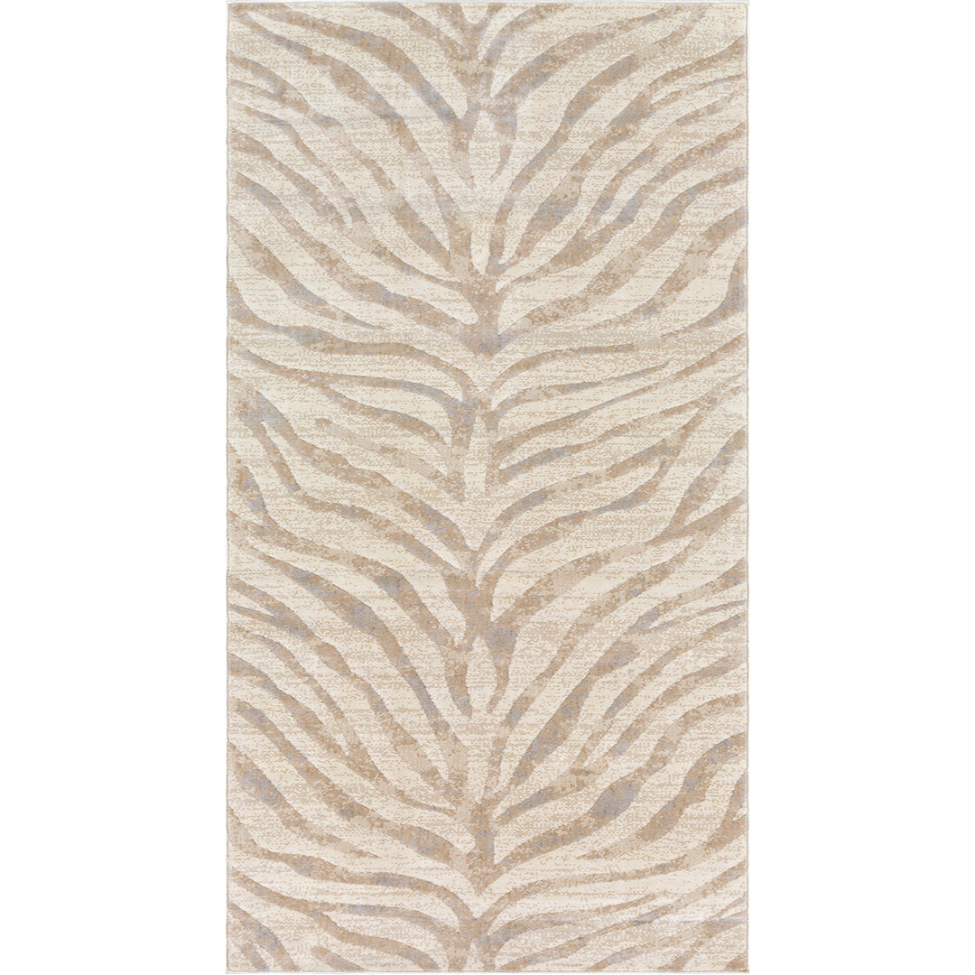 City Animal Print Zebra Boho Rug Beige - TheArtistsQuarter