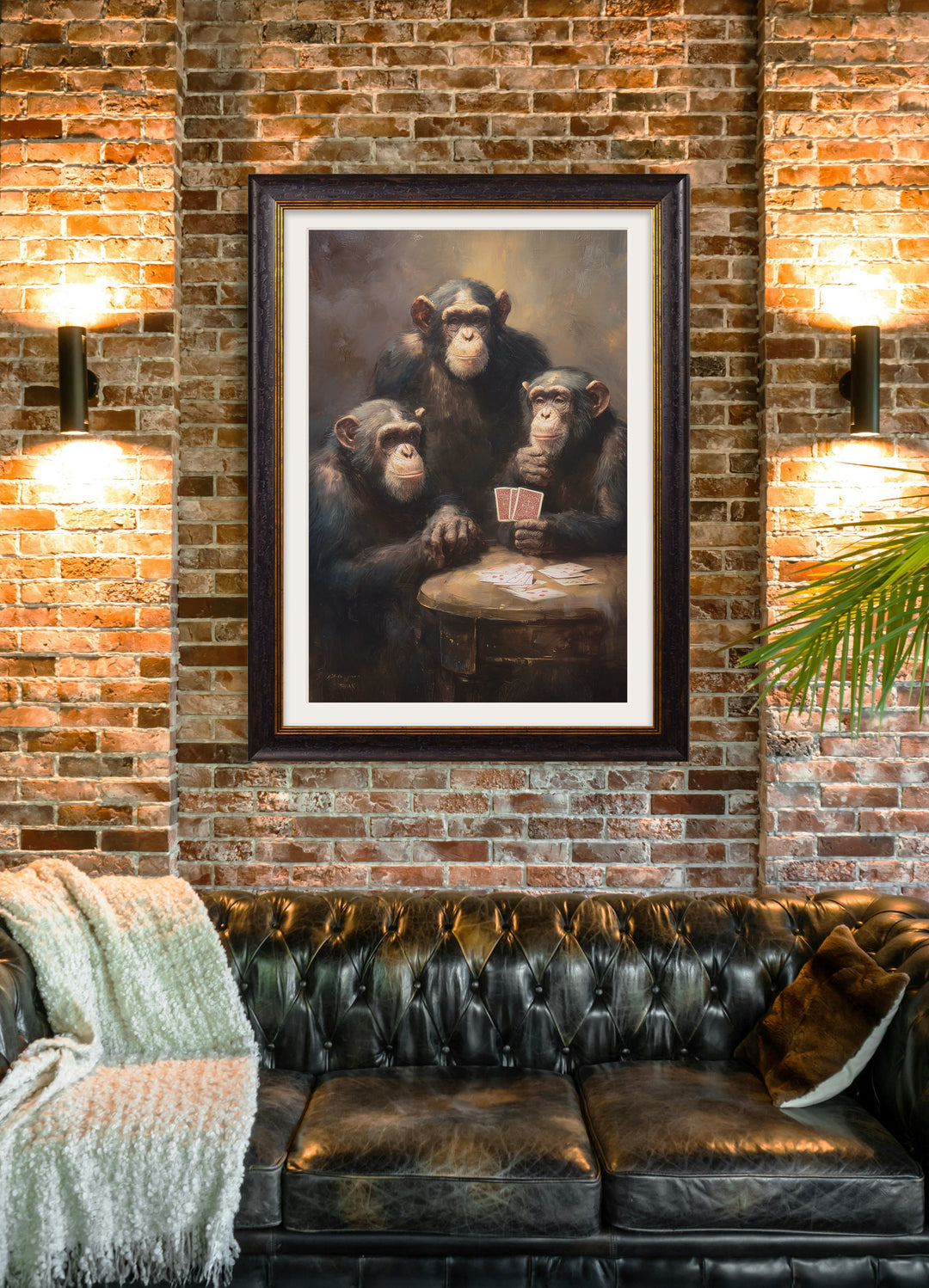 The Card-Playing Chimps - Oxford Frame - TheArtistsQuarter