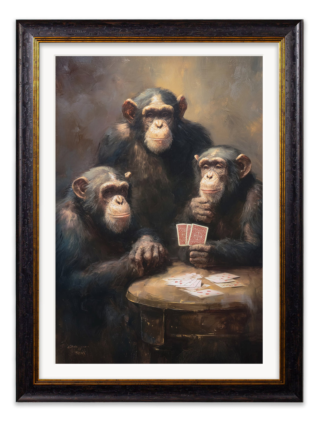 The Card-Playing Chimps - Oxford Frame - TheArtistsQuarter