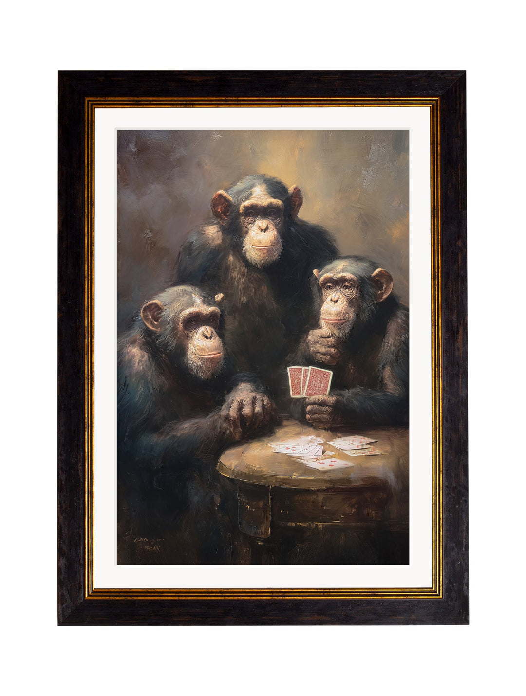 The Card-Playing Chimps - Oxford Frame - TheArtistsQuarter