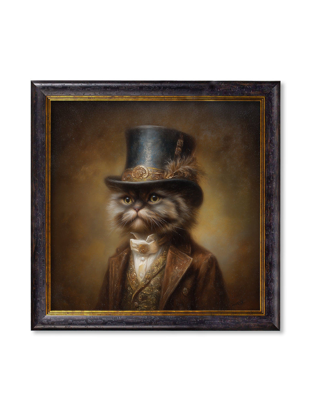 Sir Fluffington - Gentleman Persian Cat Oxford Square Frame - TheArtistsQuarter