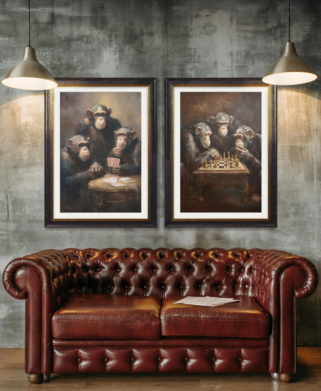The Card-Playing Chimps - Oxford Frame - TheArtistsQuarter